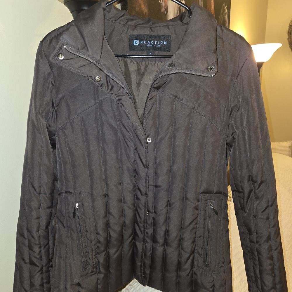 Kenneth Cole Dark Brown Puffer Jacket Medium